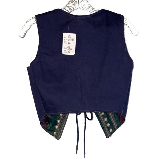 Renaissance Brocade Bodice Reversible Jewel Tone Boned New Approx Sz 8 - Picture 4 of 5